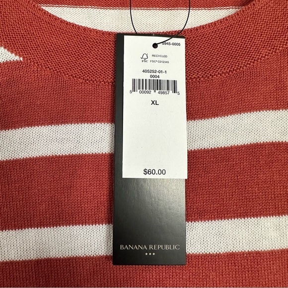 Banana Republic Orange and White Striped Sweater - New with Tags - Picture 4 of 6
